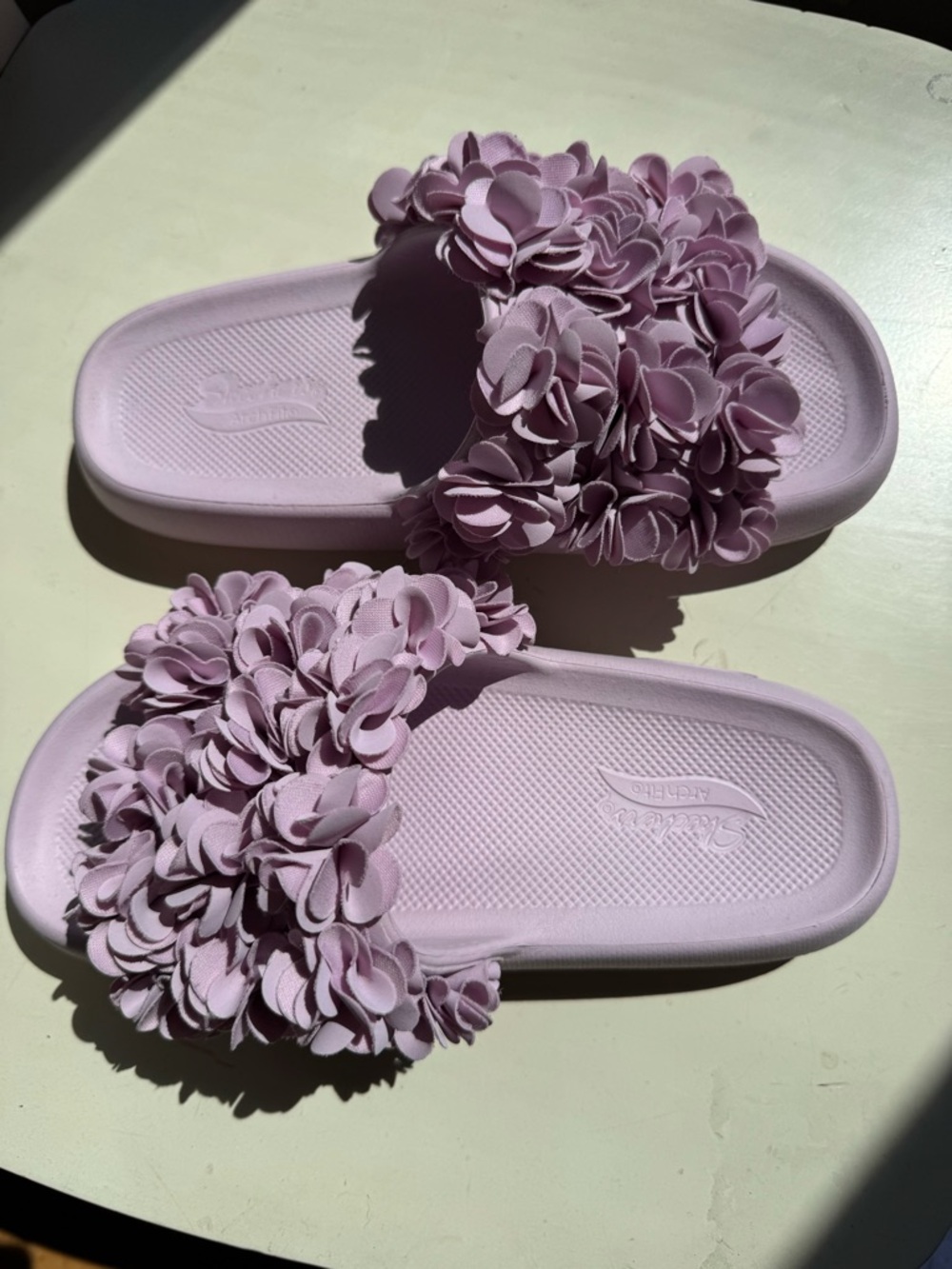 Skechers Lavender Floral Slide Sandals
